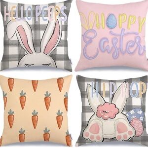 SET OF 4 Easter Spring pillow covers 18X18. NWOT